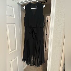 Just Taylor Black Chiffon Hi Lo Dress